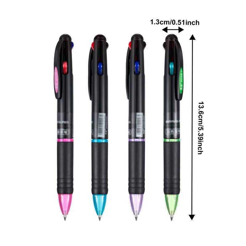 JOVITEC 24 Pack 0.7mm 4 Color Multicolor Ballpoint Pens, 4-in-1 Multi Colored Gel Ink Retractable Ball Point Pens Gifts for Office Nurse Staff Holiday Party Supplies - Image 2